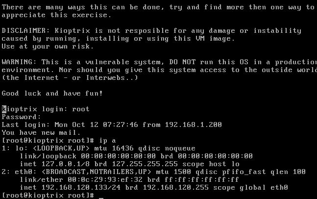Kioptrix Level 1 — Recon screenshot